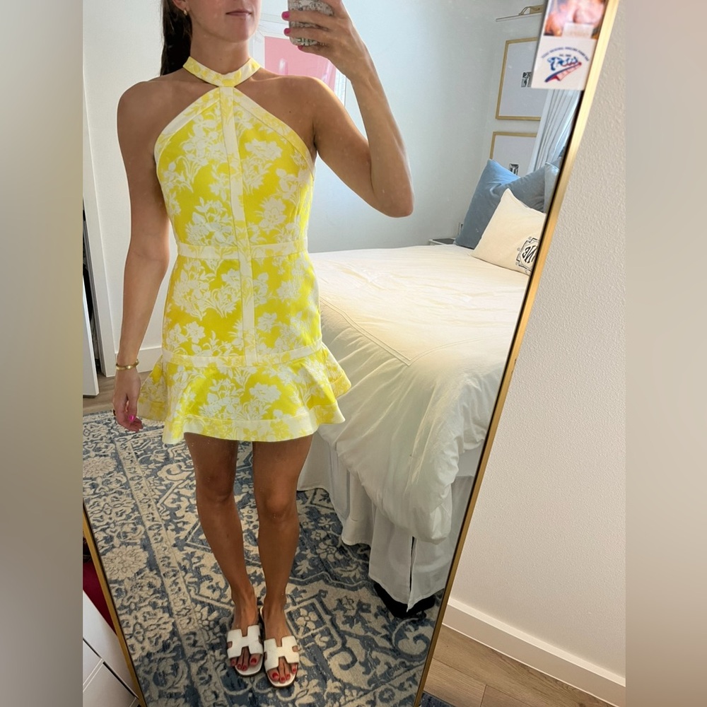 Alexis Yellow Floral Mini Dress
